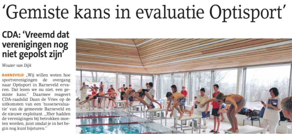 Gemiste kans in evaluatie Optisport