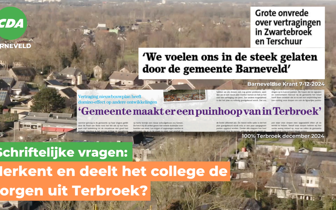Schriftelijke vragen over zorgen Terbroek